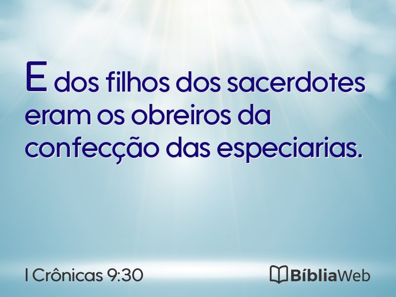 I Crônicas 9:30 em imagem para compartilhar