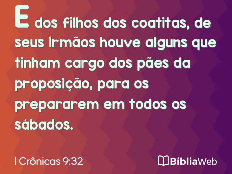 I Crônicas 9:32 em imagem para compartilhar