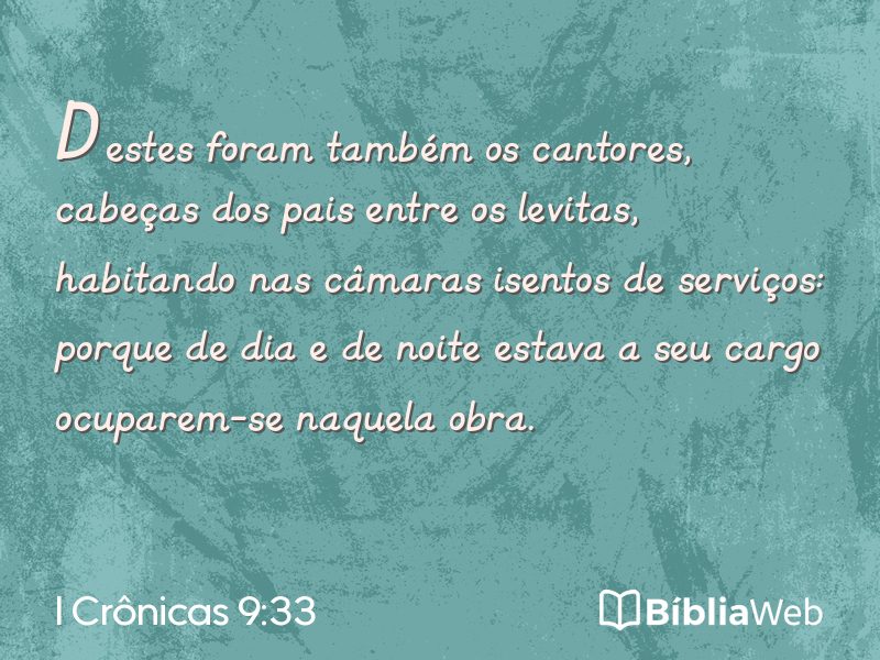 I Crônicas 9:33 em imagem para compartilhar