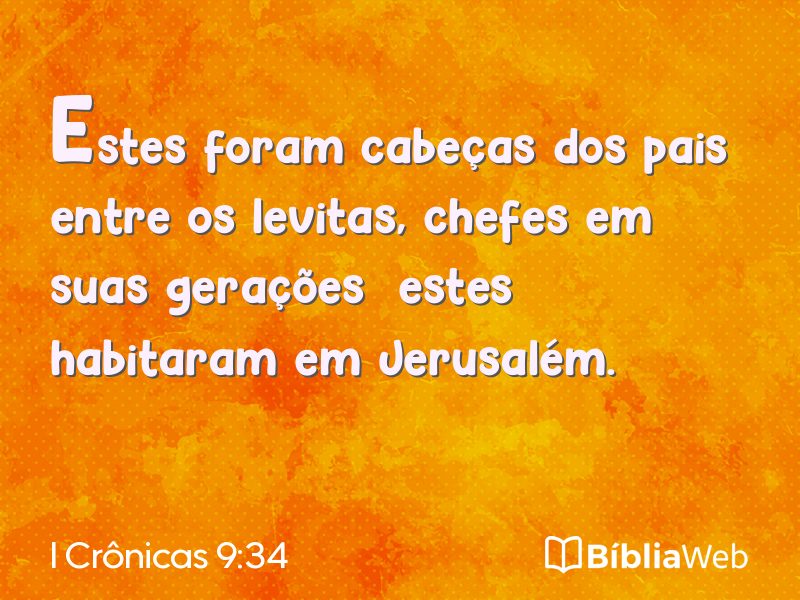 I Crônicas 9:34 em imagem para compartilhar