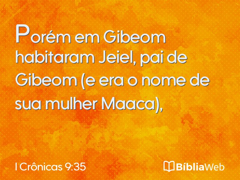 I Crônicas 9:35 em imagem para compartilhar