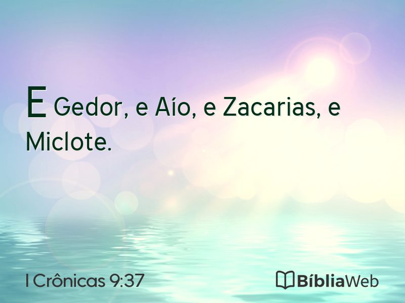 I Crônicas 9:37 em imagem para compartilhar