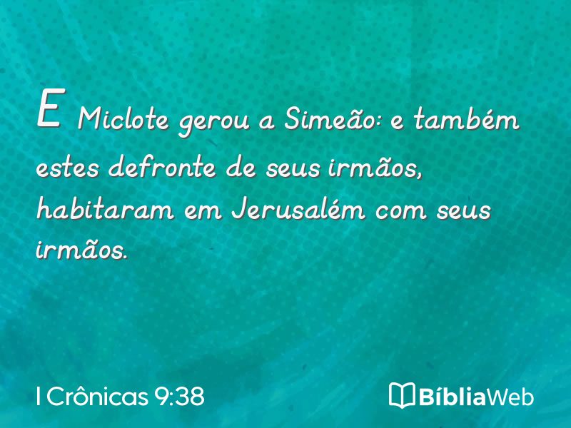 I Crônicas 9:38 em imagem para compartilhar