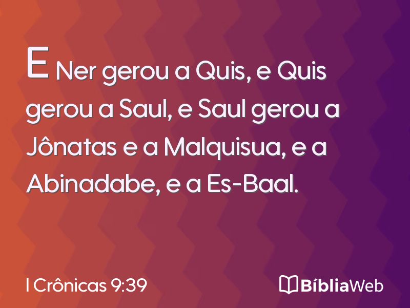 I Crônicas 9:39 em imagem para compartilhar