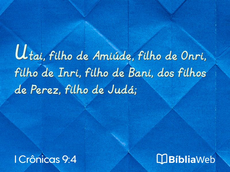 I Crônicas 9:4 em imagem para compartilhar
