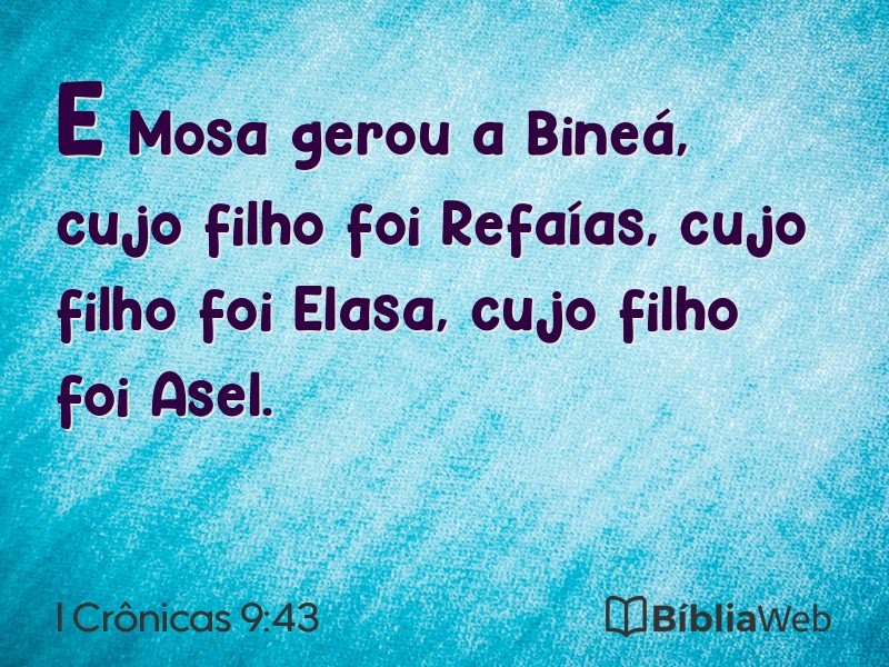 I Crônicas 9:43 em imagem para compartilhar