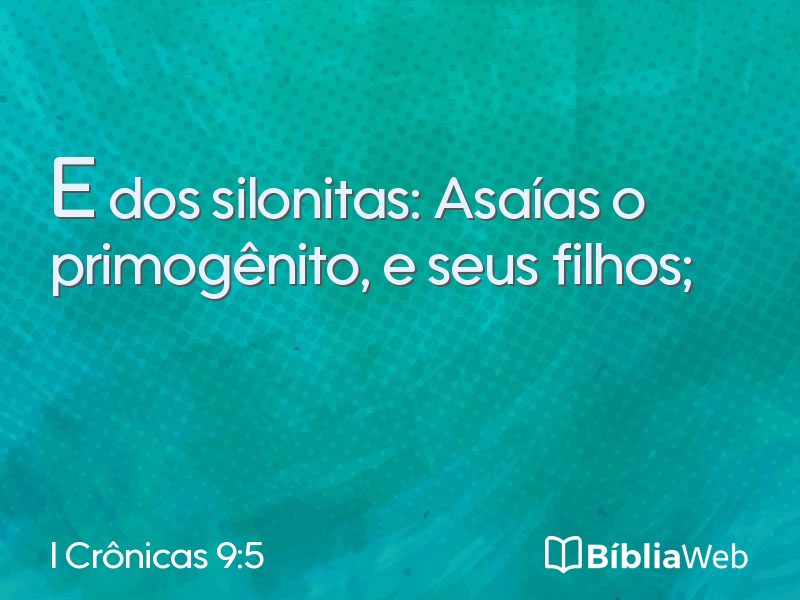 I Crônicas 9:5 em imagem para compartilhar