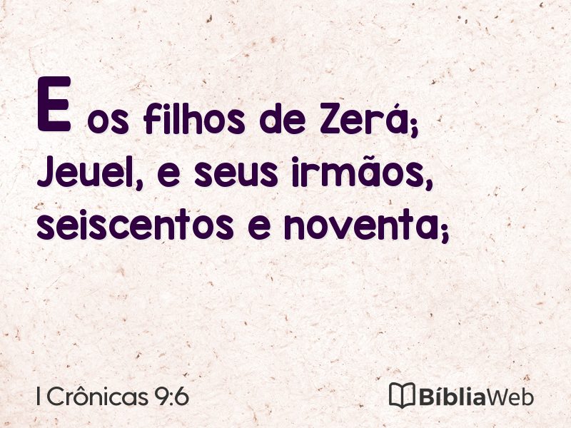 I Crônicas 9:6 em imagem para compartilhar
