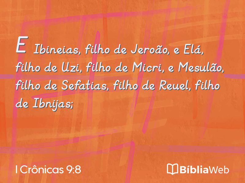 I Crônicas 9:8 em imagem para compartilhar