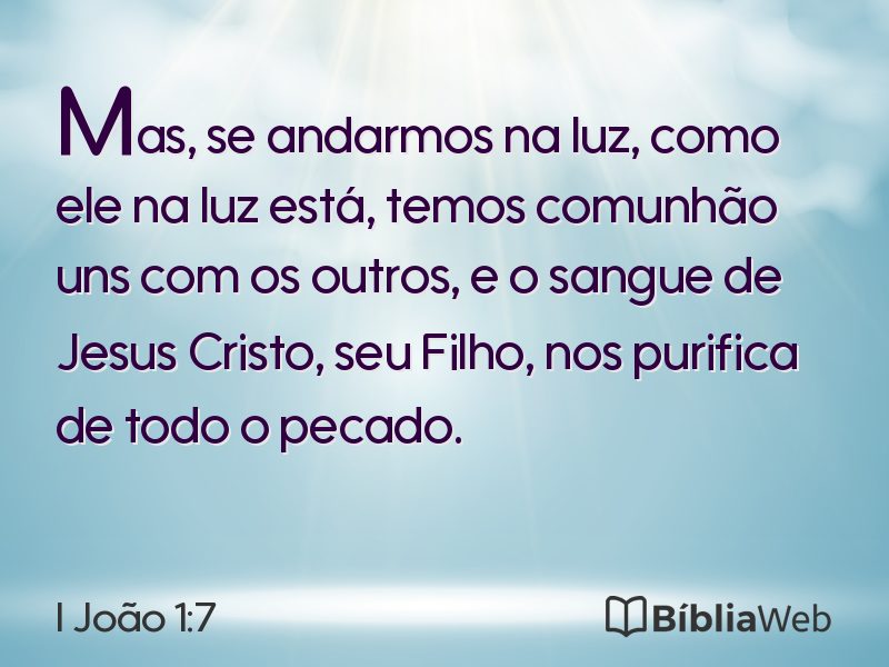 I João 1:7 em imagem para compartilhar