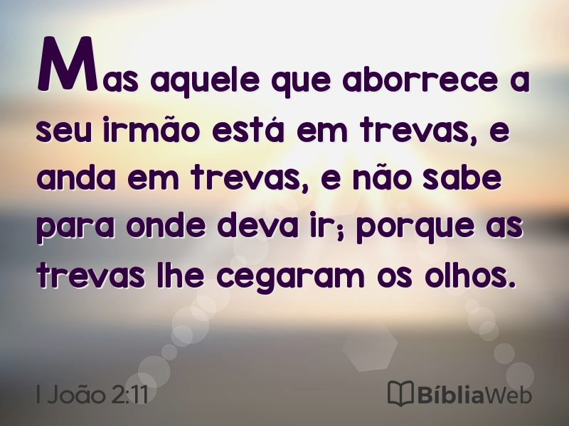I João 2:11 em imagem para compartilhar