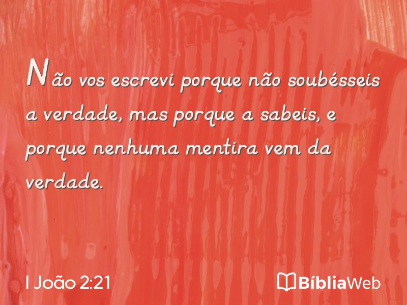 I João 2:21 em imagem para compartilhar