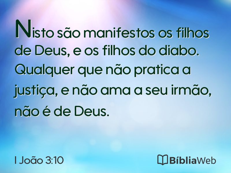I João 3:10 em imagem para compartilhar