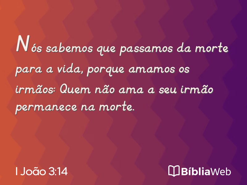 I João 3:14 em imagem para compartilhar