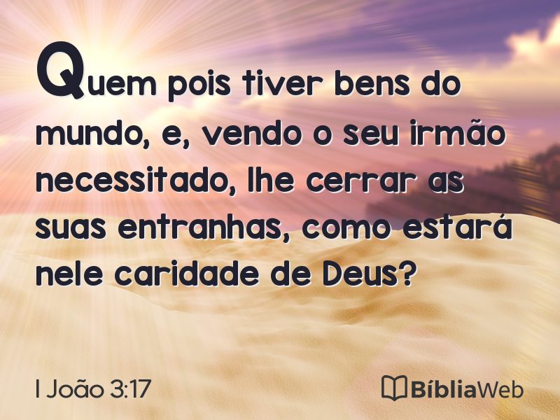 I João 3:17 em imagem para compartilhar