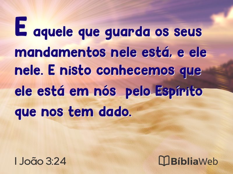 I João 3:24 em imagem para compartilhar