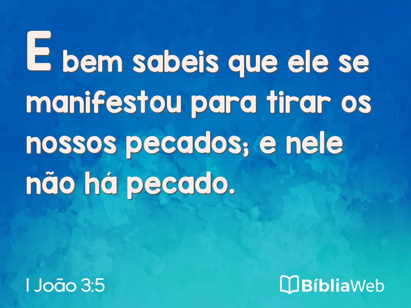 I João 3:5 em imagem para compartilhar