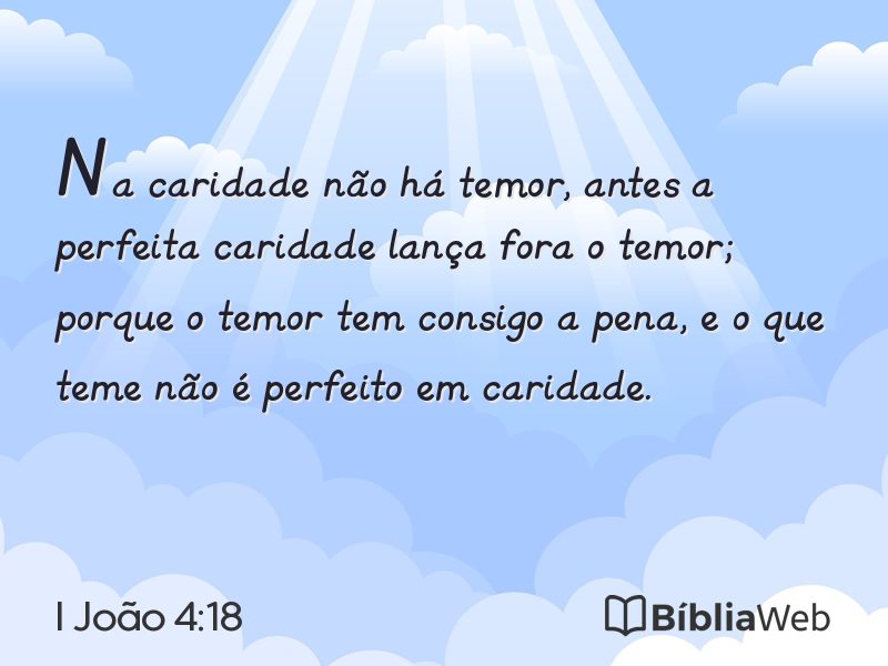 I João 4:18 em imagem para compartilhar