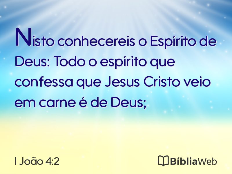 I João 4:2 em imagem para compartilhar
