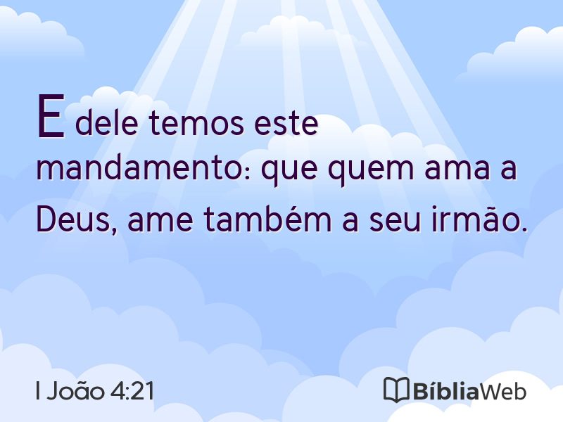 I João 4:21 em imagem para compartilhar