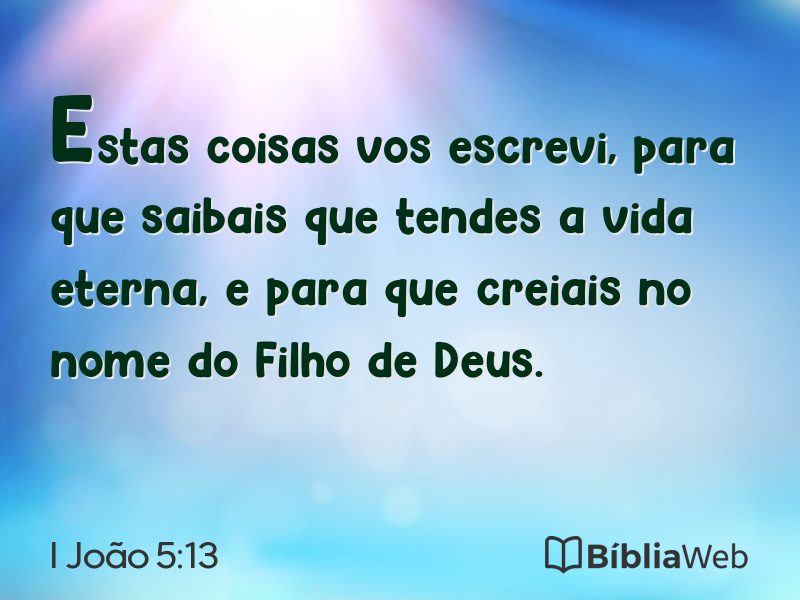 I João 5:13 em imagem para compartilhar