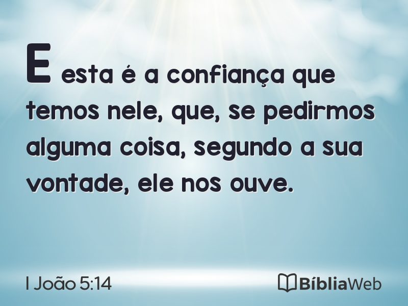 I João 5:14 em imagem para compartilhar