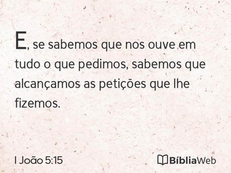 I João 5:15 em imagem para compartilhar