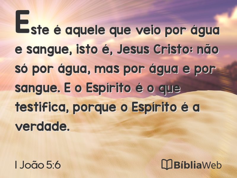 I João 5:6 em imagem para compartilhar