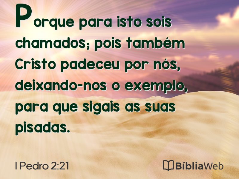 I Pedro 2:21 em imagem para compartilhar