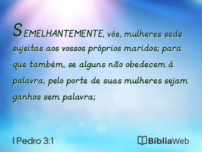 I Pedro 3:1 em imagem para compartilhar
