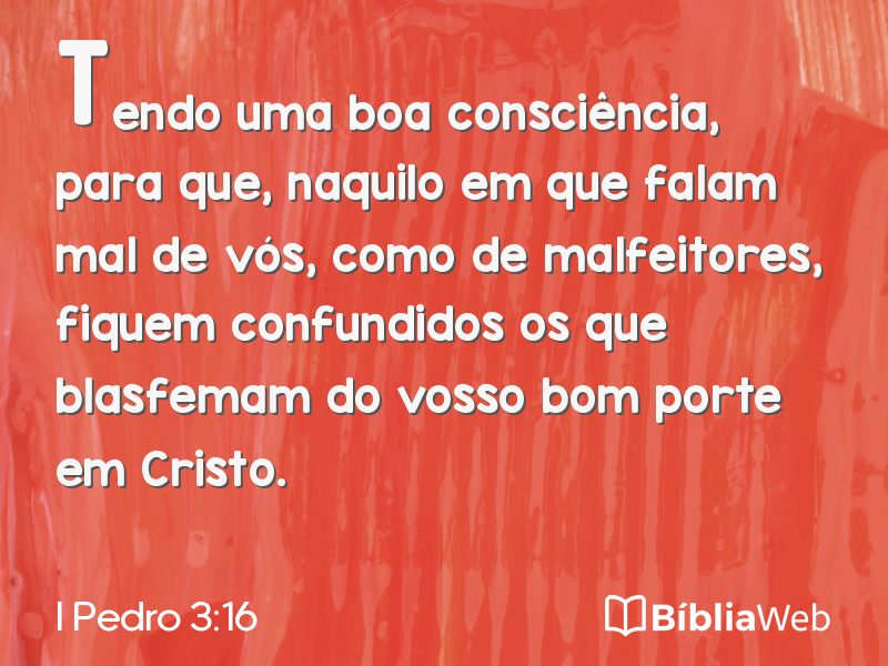I Pedro 3:16 em imagem para compartilhar
