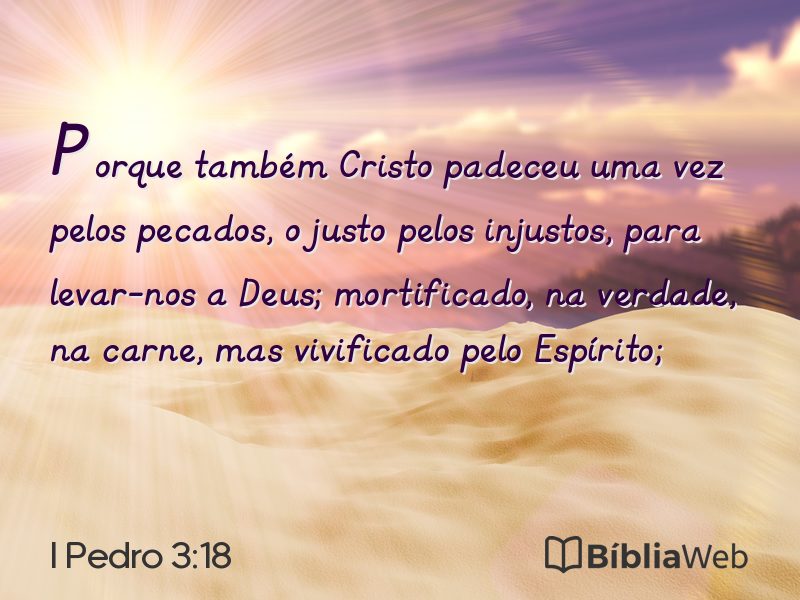 I Pedro 3:18 em imagem para compartilhar
