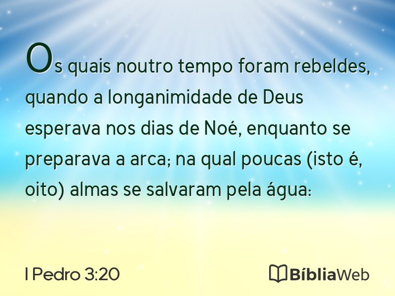 I Pedro 3:20 em imagem para compartilhar