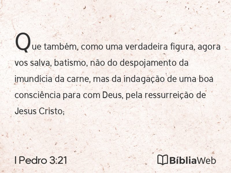 I Pedro 3:21 em imagem para compartilhar