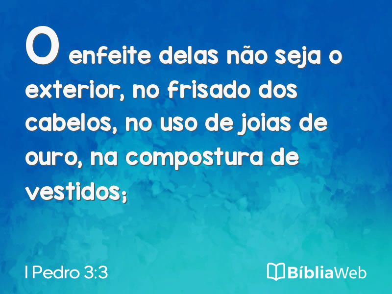 I Pedro 3:3 em imagem para compartilhar