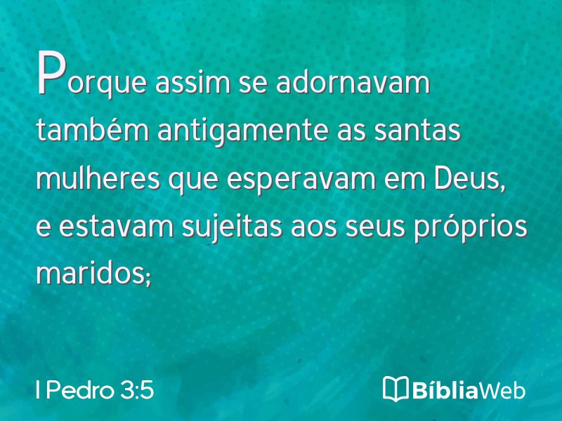 I Pedro 3:5 em imagem para compartilhar