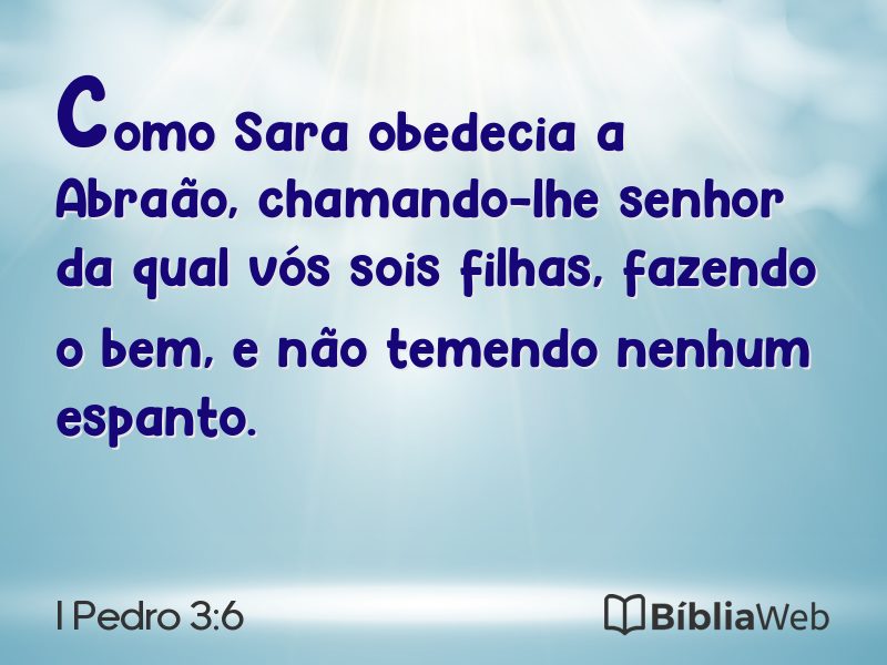 I Pedro 3:6 em imagem para compartilhar