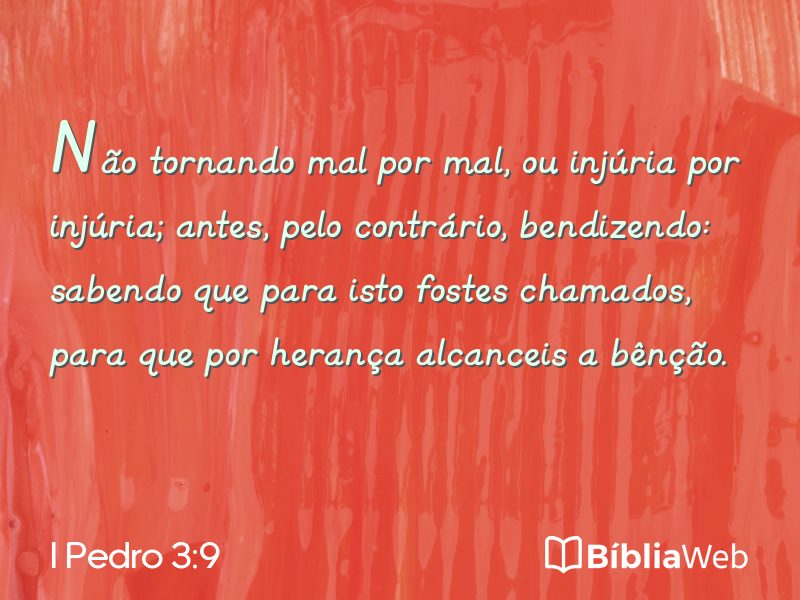 I Pedro 3:9 em imagem para compartilhar