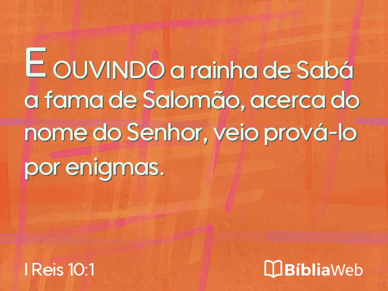 I Reis 10:1 em imagem para compartilhar