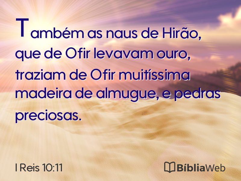 I Reis 10:11 em imagem para compartilhar