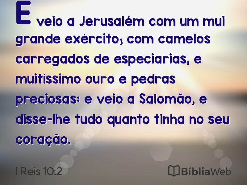 I Reis 10:2 em imagem para compartilhar