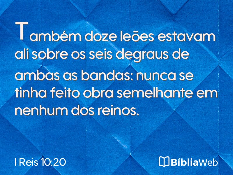 I Reis 10:20 em imagem para compartilhar