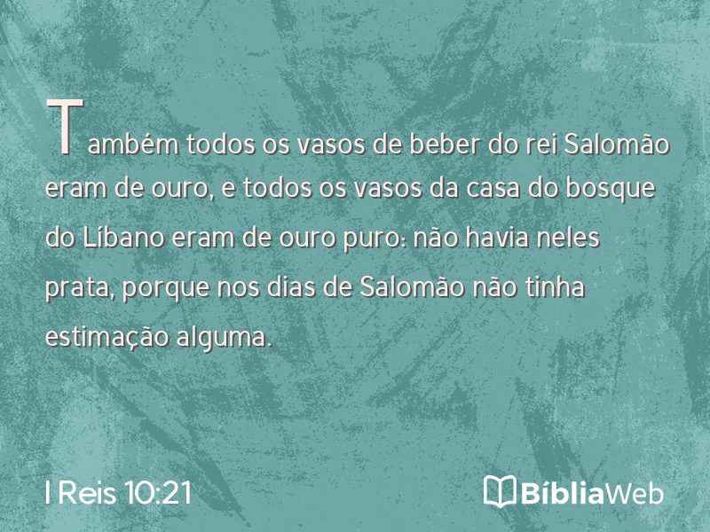 I Reis 10:21 em imagem para compartilhar