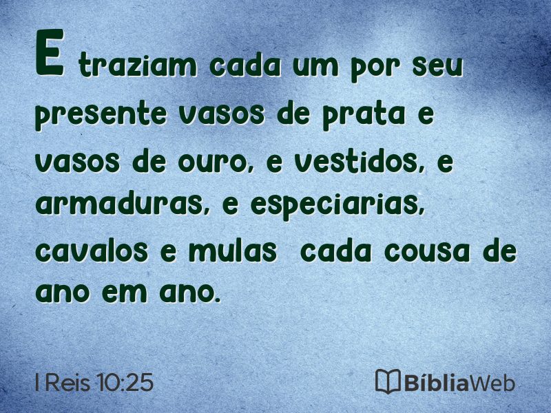 I Reis 10:25 em imagem para compartilhar