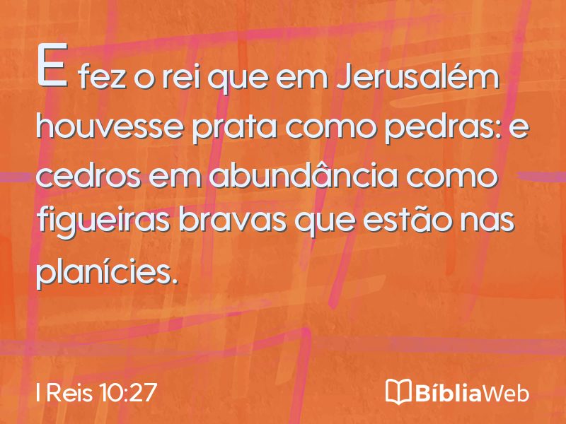 I Reis 10:27 em imagem para compartilhar