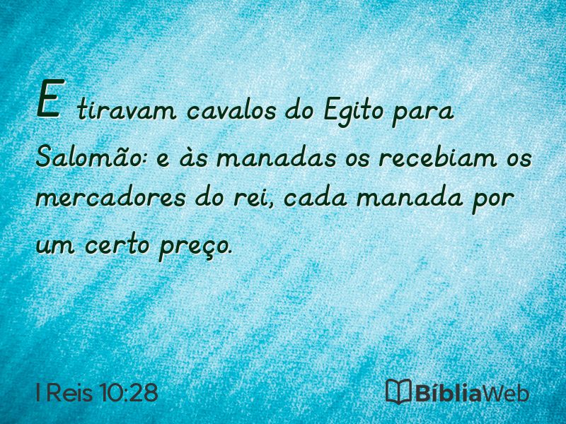 I Reis 10:28 em imagem para compartilhar