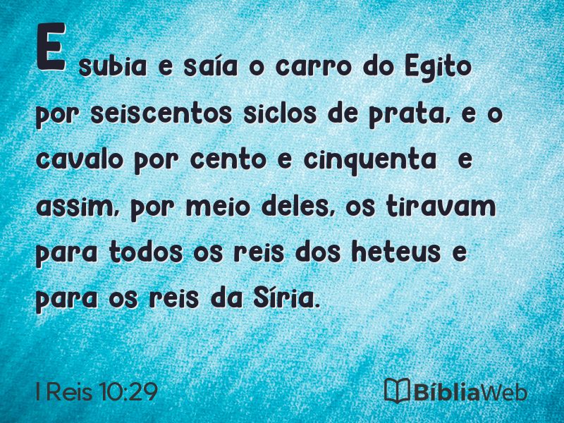 I Reis 10:29 em imagem para compartilhar