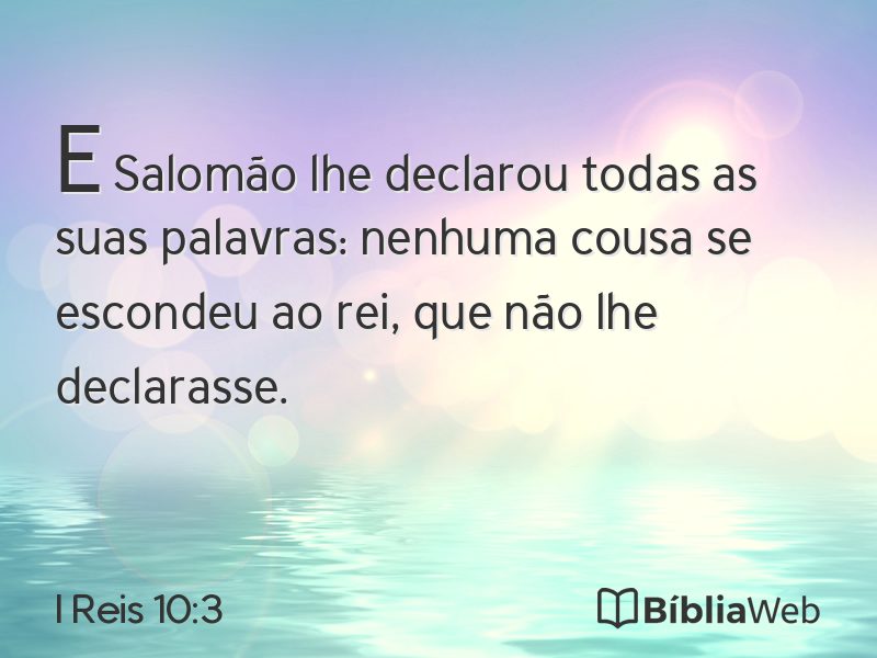 I Reis 10:3 em imagem para compartilhar