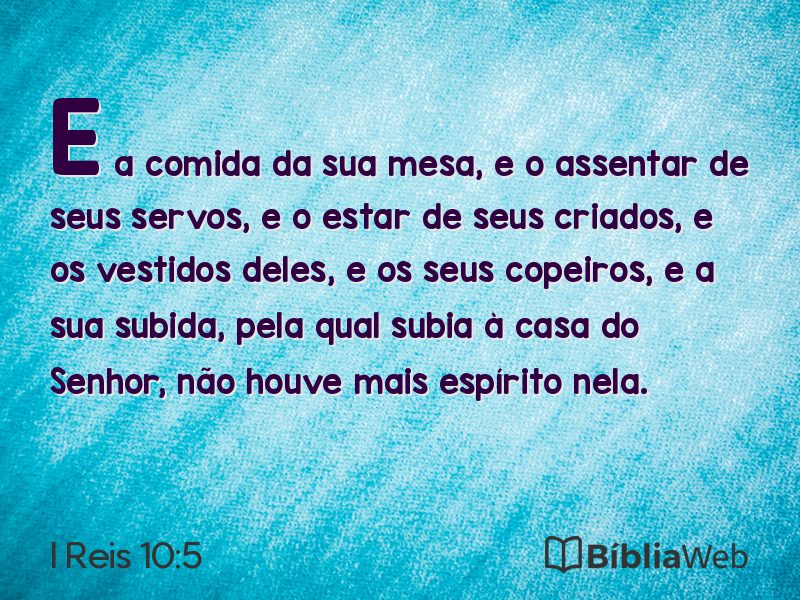 I Reis 10:5 em imagem para compartilhar