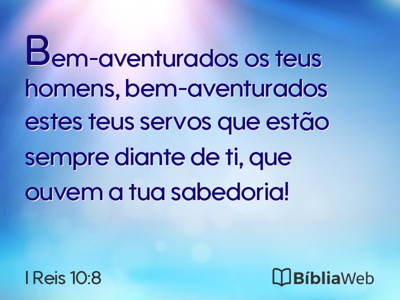 I Reis 10:8 em imagem para compartilhar